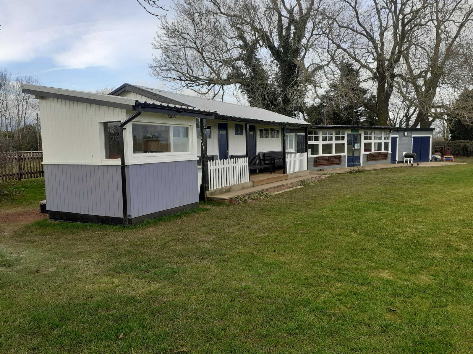 Audlem Cricket Club pavilion and clubhouse from the outfield