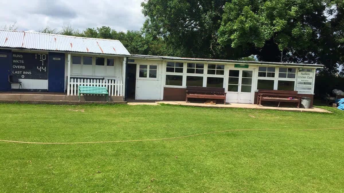 Audlem Cricket Club pavilion and digital scoreboard at The Gorse Croft